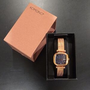 Komono Moneypenny Royale Watch - Rose Gold and Black